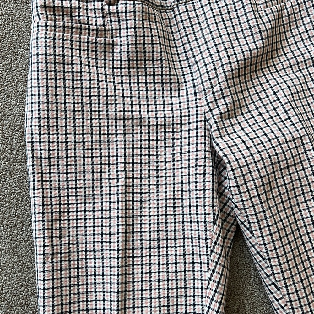 BANANA REPUBLIC SLOAN PANTS PINK BLACK PLAID SIZE 4 - Picture 3 of 4